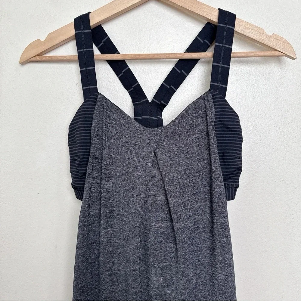 Lululemon Womens 4 Rest Less Tank Heathered Black
